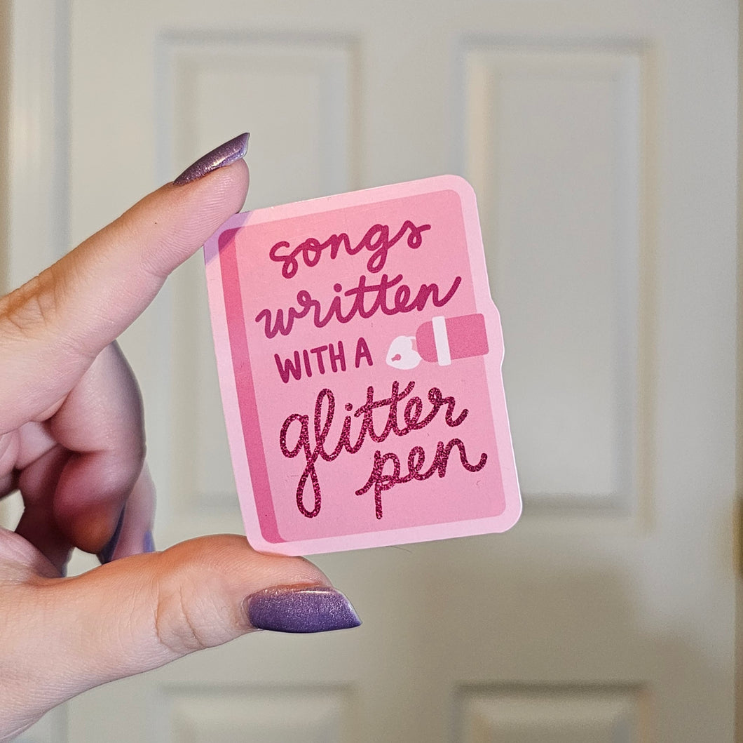 Glitter Pen Songbook - Vinyl Sticker